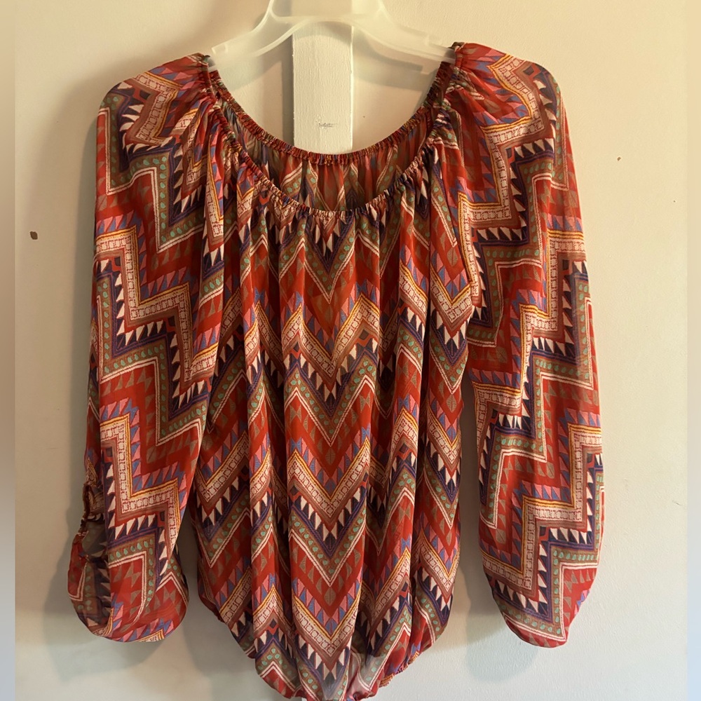 Aztec Print Blouse
